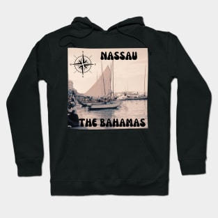 1960s Harbor Sailboat Scene in Nassau, The Bahamas Hoodie